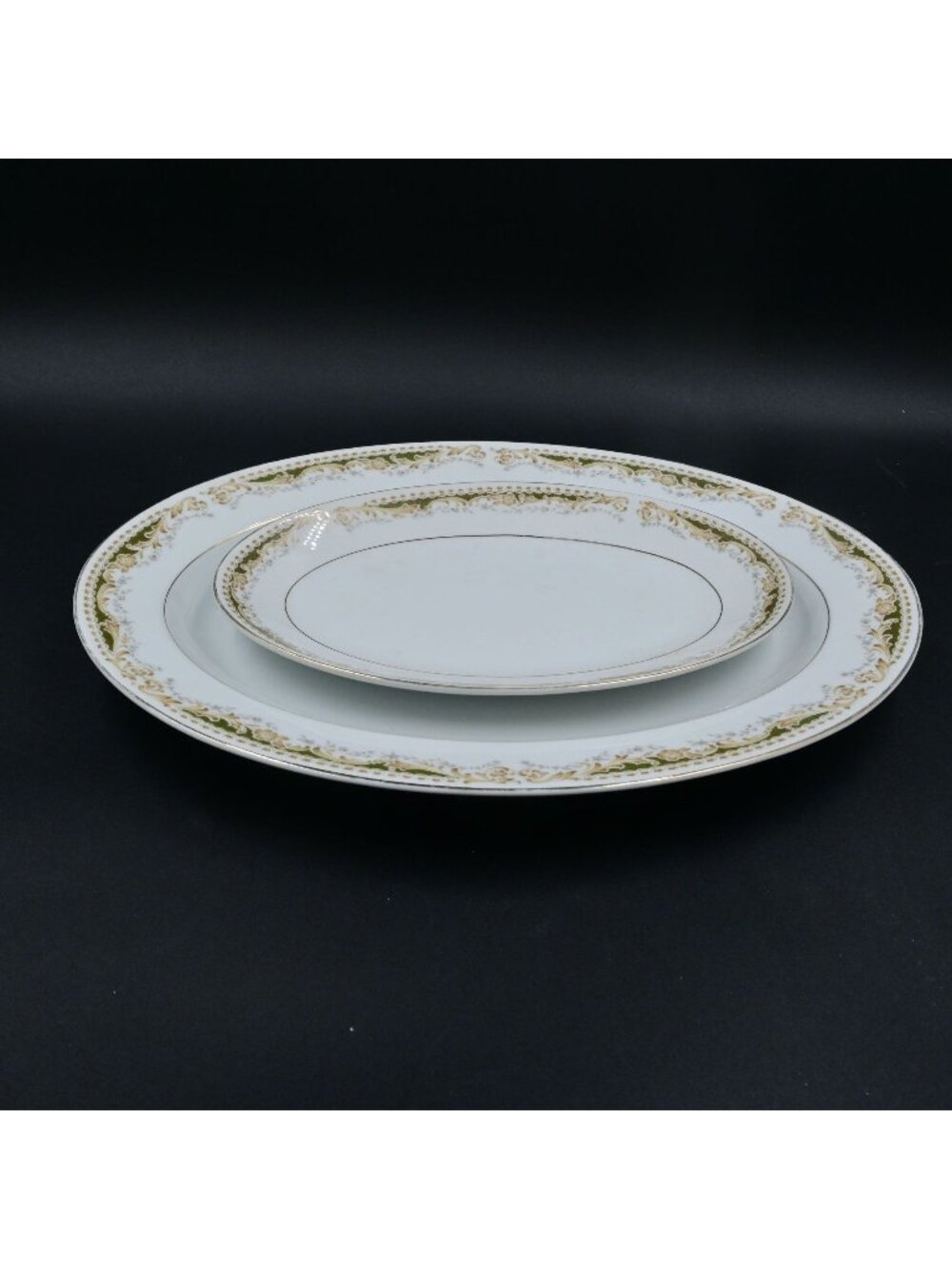 Signature Collection Queen Anne Fine China Oval Serving Platters 10" & 14" VTG
